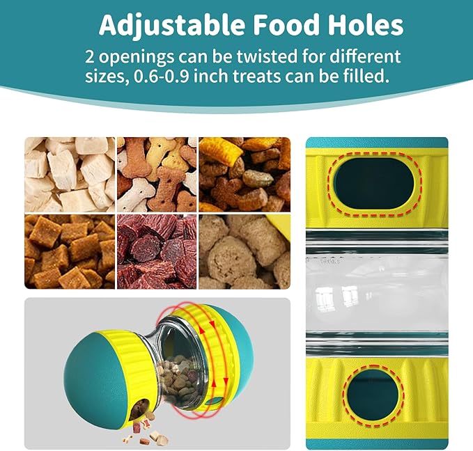 Interactive Dog Treat Puzzle Toys, Treat Dispensing Dog Enrichment Toys to Keep Them Busy, Adjustable Puppy Puzzle Feeder for Smart Dogs, Cognitive Toy for Small Medium Large Breed, Blue