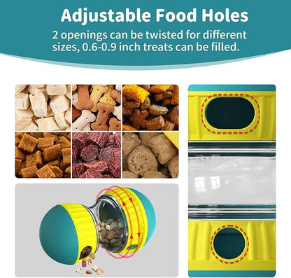 Interactive Dog Treat Puzzle Toys, Treat Dispensing Dog Enrichment Toys to Keep Them Busy, Adjustable Puppy Puzzle Feeder for Smart Dogs, Cognitive Toy for Small Medium Large Breed, Blue