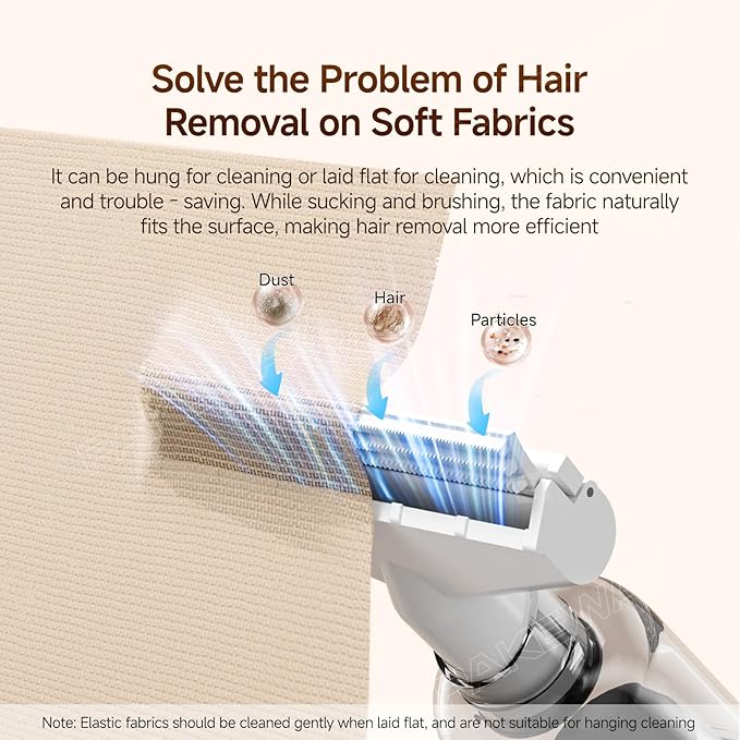 PAKEWAY Handheld Pet Hair Removal Vacuum, Pet Hair Removal Tool, Cat and Dog Hair Remover, Double Filtration, for Furniture, Couch, Carpet, Clothing and Bedding