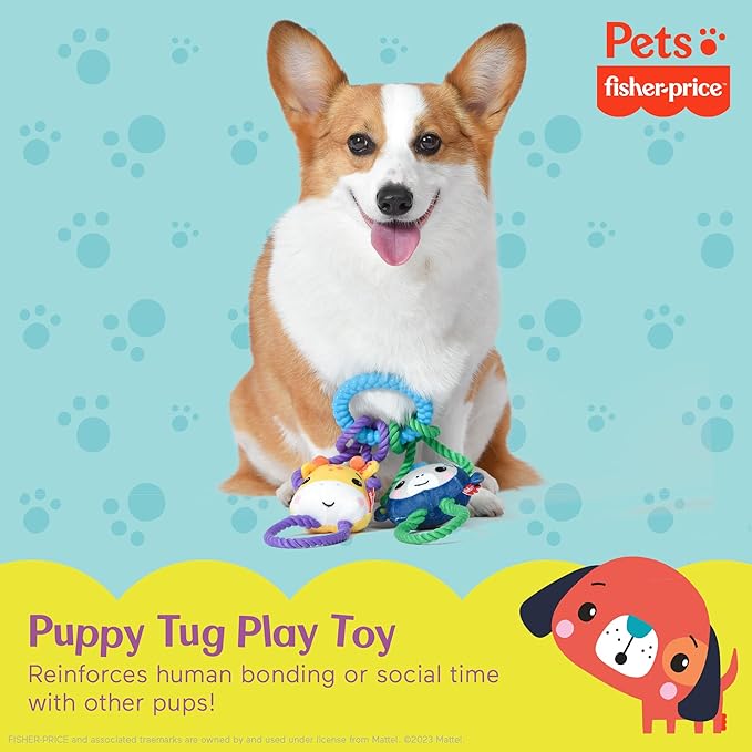 Fisher-Price for Pets 'Tugs With Friends' Interactive Toy for Dogs | Fetch, Tug, Enrichment, and Puppy Teething | Multifunctional