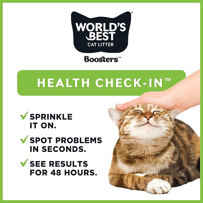 World's Best CAT Litter® Boosters™ Health Check-in™ | Cat Litter Additive for Health Monitoring | UTI Monitoring and Detection with Color Changing Indicator | Vet Approved | 12g (Pack of 2)