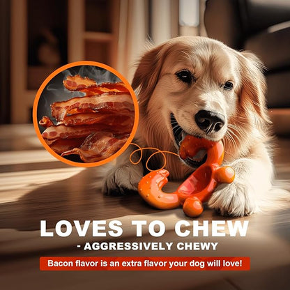 Dog Chew Toys for Aggressive Chewers – Tough Indestructible Dog Toy for Large Dogs, Durable Long-Lasting Chew Bones, Heavy Duty Interactive Dog Toys to Keep Dogs Busy & Relieve Boredom
