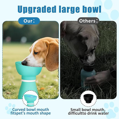 Dog Water Bottle with Food Container, Portable Dog Cat Puppy Pet Water Dispenser Feeder for for Pets Travel, Walking, Hiking and Outdoor Activities
