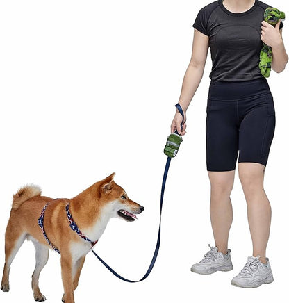 Blueberry Style Forest Green Dog Waste Bag Dispenser, Dog Poop Bag Holder Leash Attachment, Includes 1 Roll of Free Poop Bags