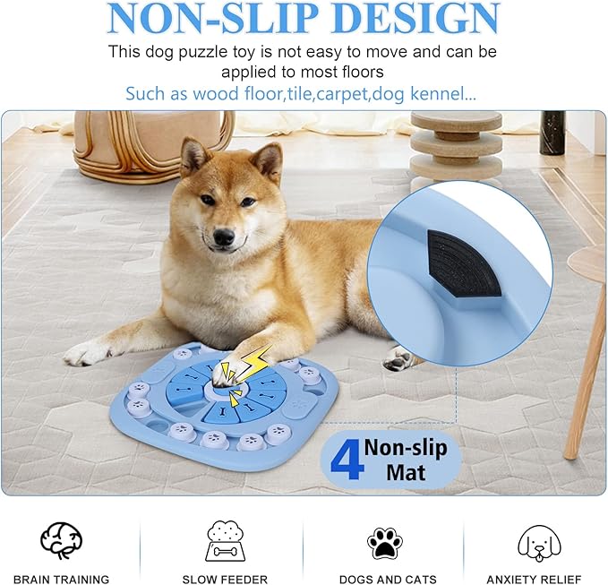 Dog Puzzle Toys - Treat Dispensing Dog Enrichment Toys for IQ Training & Brain Stimulation - Interactive Mentally Stimulating Toy - Gifts for Puppies, Cats, Dogs