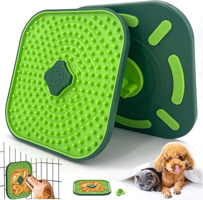 Licking Mat for Dogs Crate, 7.1" Large Dog Crate Lick Pads Slow Feeder, Lick Pad Crate Training Toy Crate Lick Mat, Suitable Peanut Butter, Yogurt, etc, for Boredom & Anxiety Relief Licking Pad