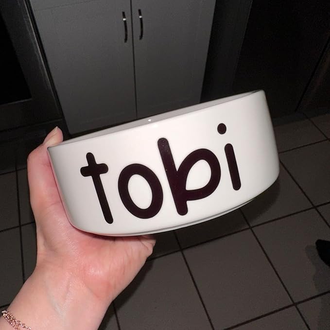 GUANKE Personalized Ceramic Pet Bowls, Custom Small Medium Large Dog Food Dishes, Puppy Cat Rabbit Water Bowl, Custom Name, S/M/L Size for All Pets