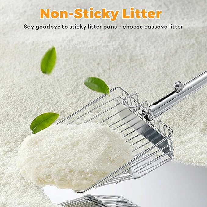 Premium Cat Litter, Non-Stick Strong Clumping Cat Litter, 100% Natural Cassava Kitty Litter, Multi-Cat/Unscented Dust-Free/Odor Control/Ultra Absorbent/Less Scattering - 18 lbs - 2 Pack