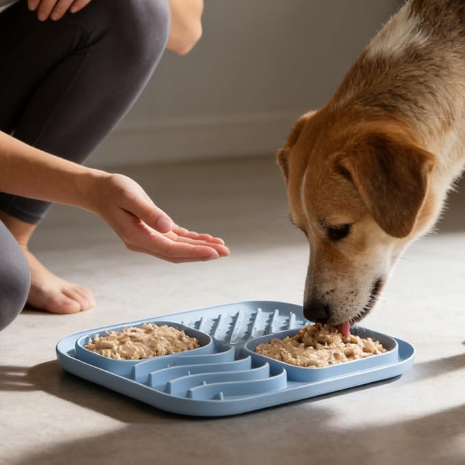Non-Slip Silicone Mat, Puzzle Feeding Tray for Pets, Medium Size Treat Enrichment Tool, Suction Base Food Puzzle Detail, Dog Cat Feeding Category Accessory, Interactive Pad