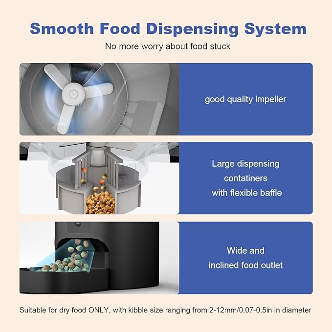 ANDOLL HOME 2.4G Automatic Cat Feeder, 4L WiFi Food Dispenser with 10s Voice Recorder, Pet Feeder up to 10 Meals per Day, Timed Cat Feeder with Dry Food Sealed Ring