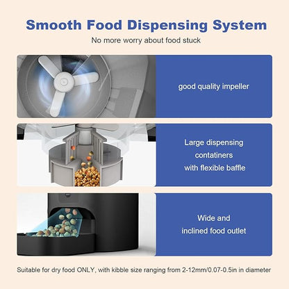 ANDOLL HOME 2.4G Automatic Cat Feeder, 4L WiFi Food Dispenser with 10s Voice Recorder, Pet Feeder up to 10 Meals per Day, Timed Cat Feeder with Dry Food Sealed Ring