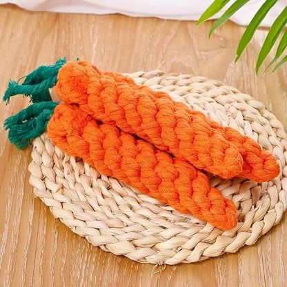 RCFINE 4Pcs Dog Rope Toy Carrot Dog Chew Toys Pet Chew Rope Toy Gift for Dog Cat Teeth Cleaning and Chewing