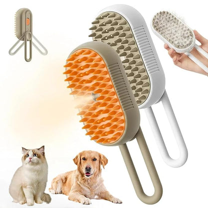 4 in 1 Cat Steam Brush for Shedding, Cat Brush with Steam, Pet Groomer Comb for Massage, Cleaning, Shedding & Combing, Hair Removal Comb for Cats Dogs (2 Pack, For short hair)