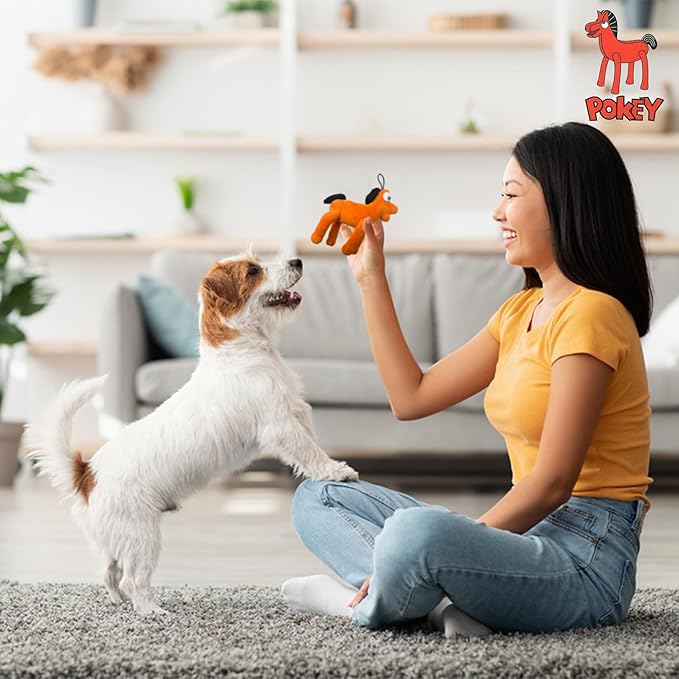 Multipet Small Gumby Stuffed Dog Toy with Squeaker | Gumby Dog Toy Plush Small | Green | 6" | Small/Medium Breed | Officially Licensed (6" - Plush Pokey)