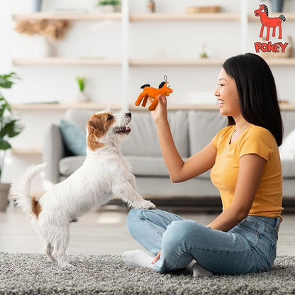 Multipet Small Gumby Stuffed Dog Toy with Squeaker | Gumby Dog Toy Plush Small | Green | 6" | Small/Medium Breed | Officially Licensed (6" - Plush Pokey)