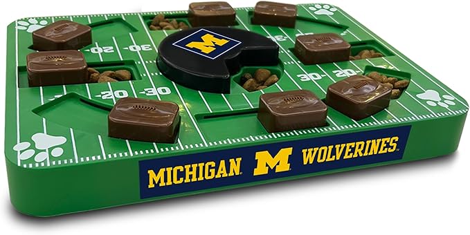 Pets First NCAA Michigan Wolverines Puzzle Toy, Puzzle Treat Dog Toy, Interactive Dog Treat Toy, Dog Puzzle Fedding Slow Toy