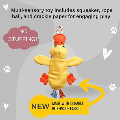 Flirt Pole Replacement Toy - Multi-Sensory Tough Tug Toy for Mighty StrongBite Flirt Pole for Dogs, Teaser Wand Attachment Lure (Duck)