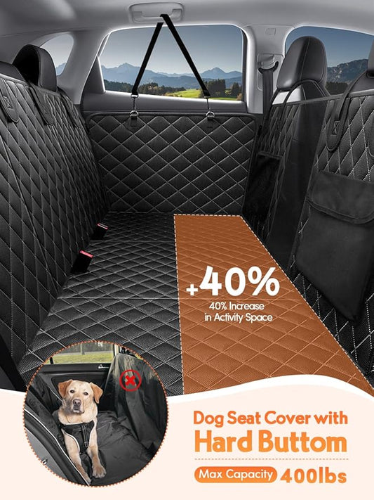 Turosur Car Back Seat Extender for Dogs Waterproof Pet Hammock for SUV Hard Bottom Car Travel Pet Bed Holds 440 lbs
