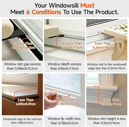 MEWOOFUN Cat Window Sill Perch for Indoor Cats, One-Step Sliding Clamping Slot Adjustment Cat Window Hammock with Removable Covers, Cat Bed for Windowsill & Bedside (Green, Large)