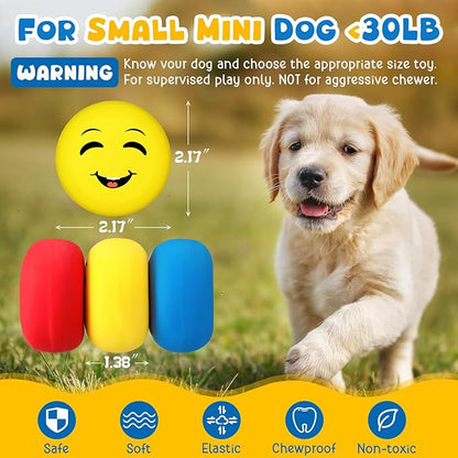 Hungdao 10 Pack Dog Squeaky Toys Soft Latex Squeaky Toys Small Balls Interactive Pet Chewing for Puppy Training Interactive Fetch Play Supplies (Dog)