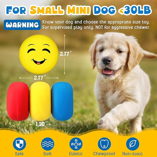 Hungdao 10 Pack Dog Squeaky Toys Soft Latex Squeaky Toys Small Balls Interactive Pet Chewing for Puppy Training Interactive Fetch Play Supplies (Dog)