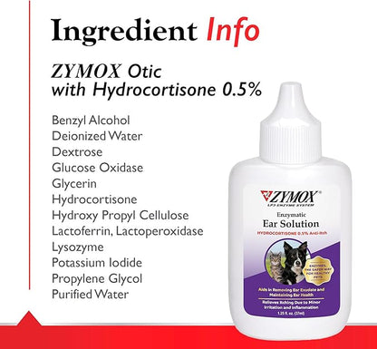Pet King Brands ZYMOX Ear Solution with 0.5% Hydrocortisone and Ear Cleanser Bundle