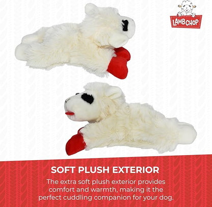 Multipet Lamb Chop Dog Plush Toy - Squeaky Toy for All Dogs - Extra Soft Plush - Stuffed Animal Dog-Toy for Cuddling & Playing - Cute Pet-Toy (6",Cream),(Pack of 2)