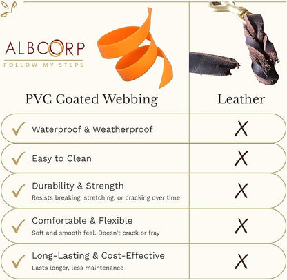Albcorp Braided Hands-Free Dog Leash – Small & Medium Sizes, 7.2 ft Long – PVC Coated, Adjustable for Cross-Body, Waist, or Handheld Use – Waterproof, Customizable & Durable. Brown, Medium