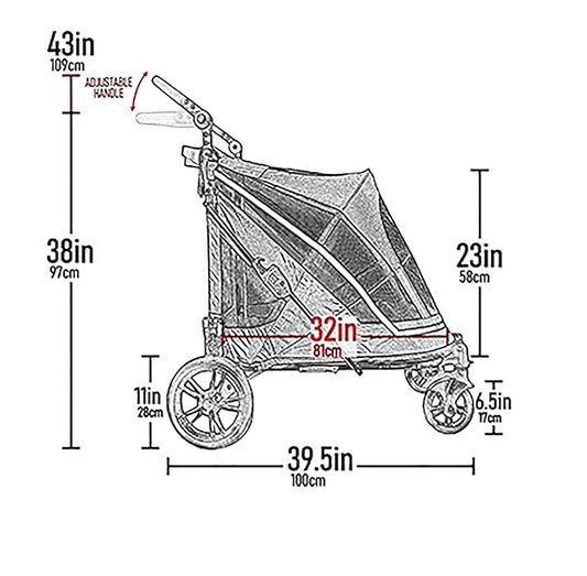 Pet Gear NO-Zip Pet Stroller with Dual Entry, Push Button Zipperless Entry for Single or Multiple Dogs/Cats, Pet Can Easily Walk in/Out, Gel-Filled Tires, Sea Salt, Expedition