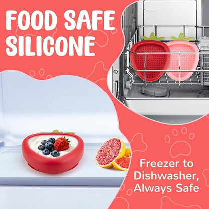 Freeze Dog Lick Bowl, Animire Non-Slip Slow Feeder Lick Mat for Dogs, Silicone Dog Enrichment Bowl for Distraction Anxiety Relief Boredom, BPA Free, Dishwasher Safe(Red,L)