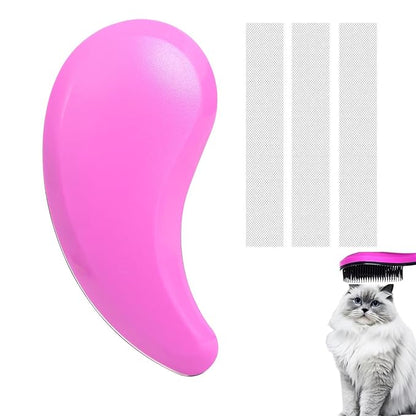 Cat Brush for Shedding - Perfect Grooming Tool for Long-Haired Cats | Deshedding & Hair Remover for Indoor Pets (Pink)