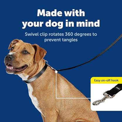PetSafe Nylon Leash - Durable Cat & Dog Behavioral Training Leash - Compatible with Easy-Walk Harness - Traditional-Style Reliable Pet Lead with a Padded Hand Wrap - 3/8" x 6' - Black