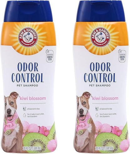 Arm & Hammer for Pets Super Deodorizing Shampoo for Dogs | Best Odor Eliminating Dog Shampoo | Great for All Dogs & Puppies, Fresh Kiwi Blossom Scent, 20 Fl Oz (Pack of 2)