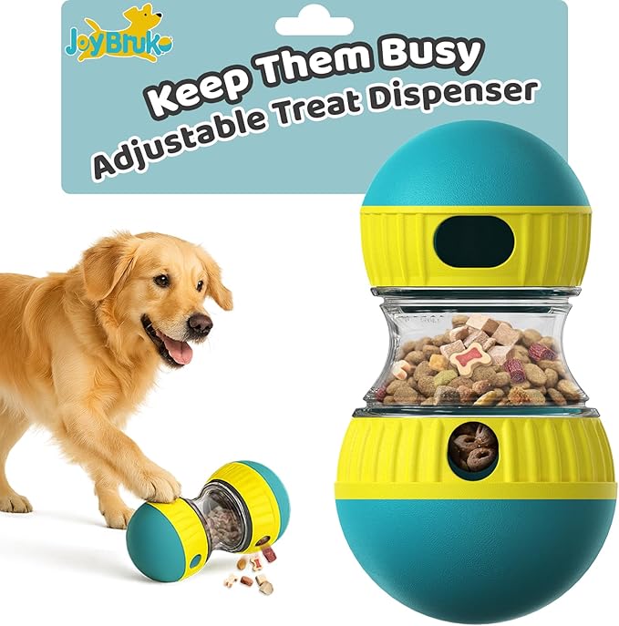 Interactive Dog Treat Puzzle Toys, Treat Dispensing Dog Enrichment Toys to Keep Them Busy, Adjustable Puppy Puzzle Feeder for Smart Dogs, Cognitive Toy for Small Medium Large Breed, Blue