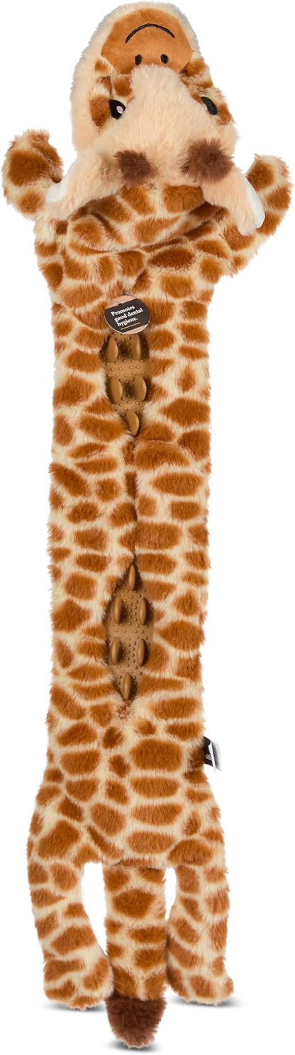Smithsonian Longamals Giraffe Plush Dog Toy – 30" Crinkle & Squeaky, Stuffing-Free Interactive Tug Toy for Medium & Large Dogs
