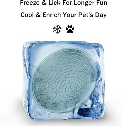 OHMO Slow Feeder Bowl Lick Mat for Dogs(Light Blue, 6.3") Interactive Soft Silicone w/Wobbly & Stable Galaxy Design, Reduces Pet Boredom Anxiety, Easy Clean