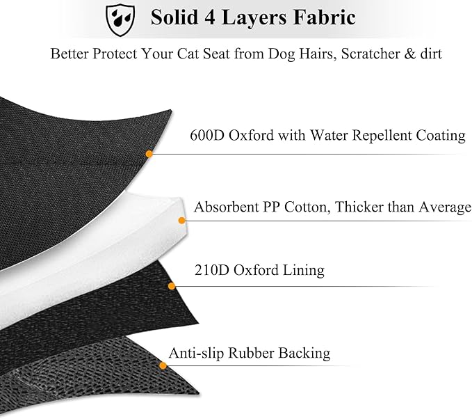 VIVAGLORY Dog Seat Cover Quickcover Seat Protector for Dog, Backseat Cover for Car, Back Rear Backseat Bench Protector, Standard, Black
