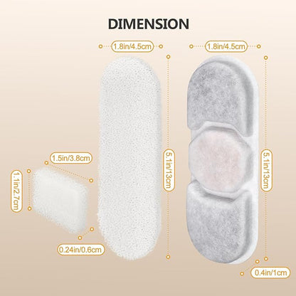 8 Sets Dog Fountain Filter Replacement for Zuqqony DYSJ03 16L/4.2Gal Stainless Steel Large Dog Water Fountain for Large Dogs or Multi-Pet Home