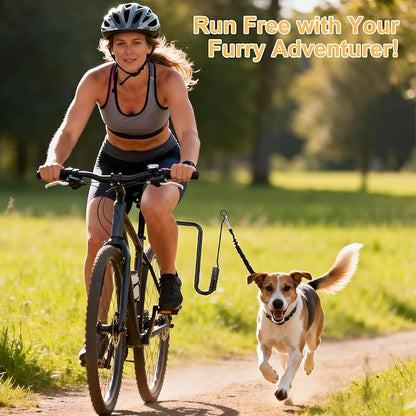 Dog Bike Leash, Hands Free Dogs Bike Attachment, Bike Riding Dog Hands Leash for Exerciser Training, Jogging, Cycling and Outdoor, Reflective Design & Shock Absorbing Elastic Rope