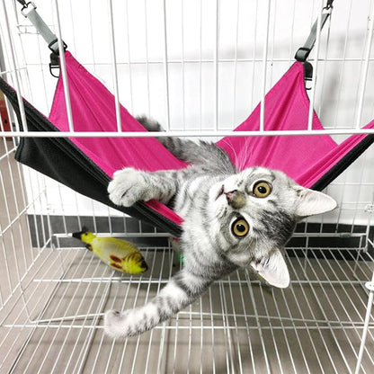Cat Hammock Hanging Sleeping Mat Adjustable Straps Waterproof Cage Pet Hammock Suitable for Both Summer and Winter Suitable for Puppies Rabbits Cats or Other Pets, magenta