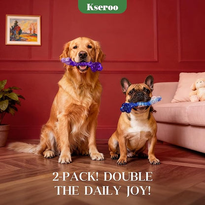 Indestructible Dog Toys for Aggressive Chewers: 2-Pack Tough Chew Toy for Large Dogs, Heavy Duty Long-Lasting Dog Bones for Large Breed, Dog Toys to Keep Them Busy