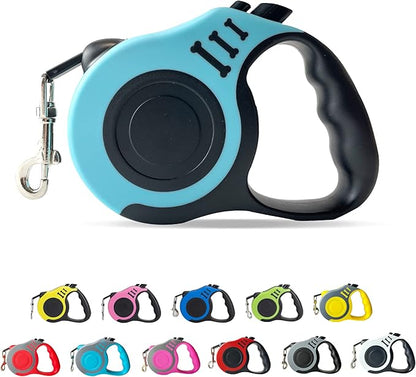 Retractable Dog Leash Automatic Telescopic Tractor Dog Tape, Pet Tape 10/16 FT Durable and Convenient, with Non-Slip Handle, Suitable for Small and Medium-Sized Dogs Lake Blue