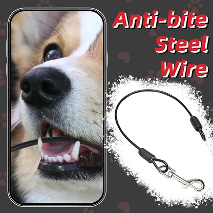 PUPTECK Retractable Dog Leash With Anti-Chewing Steel Wire, 360Tangle-Free Pet Walking for Small Medium Large Dogs, Heavy Duty up to 110lbs, 16ft Strong Reflective, One-Hand Brake Red