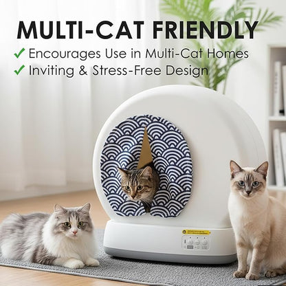 Curtain for Self Cleaning Cat Litter Box, Self-Cleaning Litter Box Curtain,Odor Blocker & Litter Scatter Shield for Cats,Easy Install, Fit for Elliptical Openings