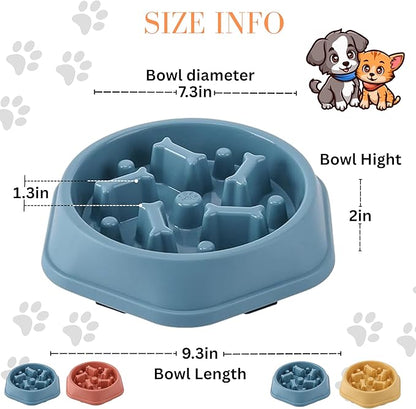 Slow Feeder Dog Food Bowl – Interactive Dog Food Dish for Breeds, Bowl Designed to Slow Eating, Promotes Healthy Digestion and Prevents Bloat, Ideal for Cats and Dogs