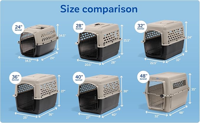 Petmate Vari Dog Kennel - Portable Dog Carriers & Crates for Large Dogs, Airline-Friendly, Durable Plastic, Pet Carrier For Home and Travel, 36 Inches, Taupe and Black