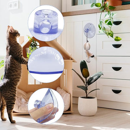 WishLotus 4pc Cat Window Perch - Suction Cup Bed Seat Accessories, Thickened PVC Suction Cup Replacement, Pet Supplies
