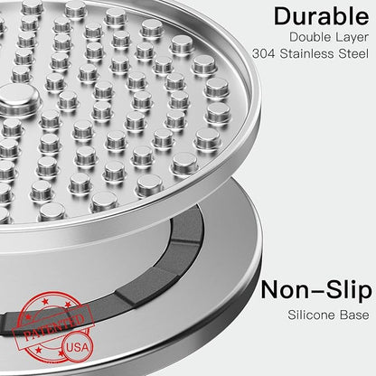 Double Wall Stainless Steel Lick Mat for Dogs & Cats, Chew Proof Slow Feeder for Anxiety Relief & Puppy Enrichment, Non-Slip, Whisker Friendly, Dishwasher Safe Licking Pad [2Pack]