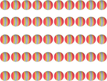 Gegong 50 Pieces Cat Toy Balls, EVA Sponge Pet Toy Balls, 3.5cm Interactive Ball for Cat Kittens and Puppies Quiet Play Light Ball (Rainbow Color)