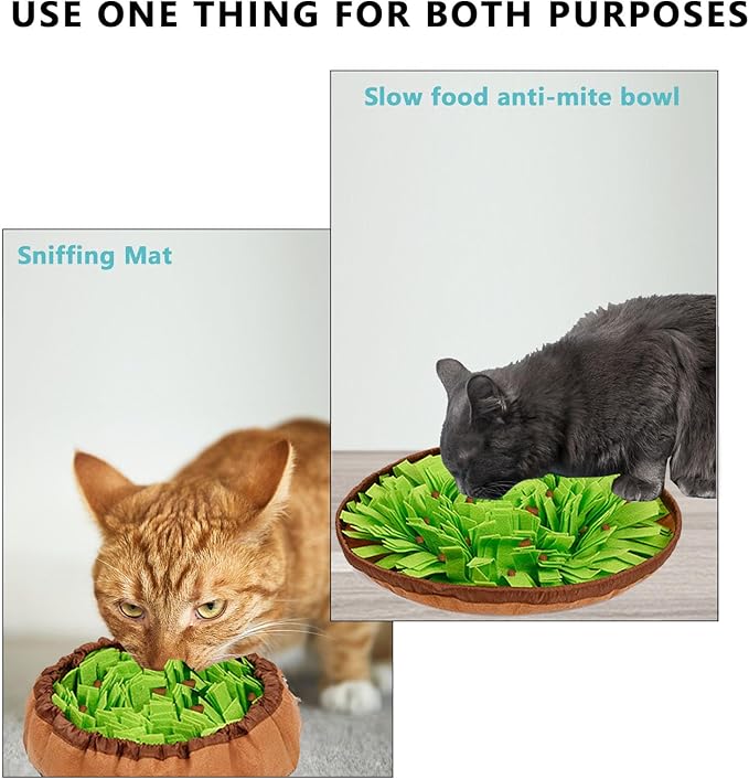 TMLDOT Snuffle Mat for Cats - Cat Slow Feeding Mat, Lick Mat for Cats, Puzzle Toys Interactive Game for Boredom, Cat Treat Dispenser Indoor Outdoor Stress Relief